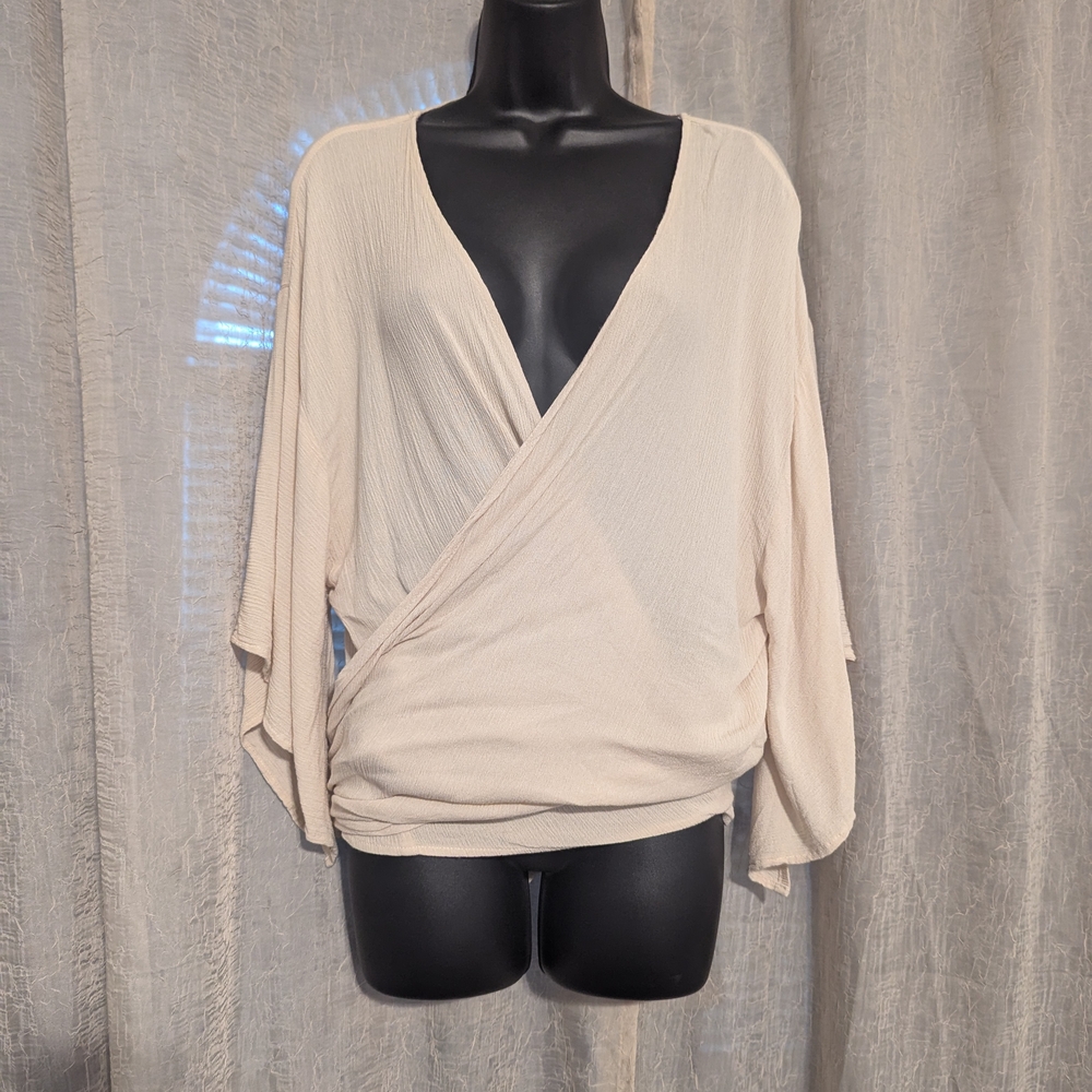 Final Touch Cream Kimono Sleeve Poncho - Picture 3 of 6